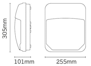 JCC Lighting JC130020 Polycarbonate LED Wall Pack 22W 3000/4000K IP65 Black