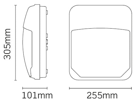 JCC Lighting JC130020 Polycarbonate LED Wall Pack 22W 3000/4000K IP65 Black