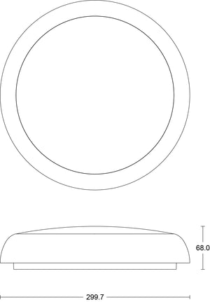 JCC Lighting JC070266 RadiaLED Rapid Pro Slim 12/18W IP65 3000/4000/5700K 300­Ø WH rim     