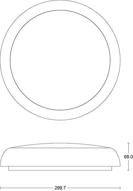 JCC Lighting JC070266 RadiaLED Rapid Pro Slim 12/18W IP65 3000/4000/5700K 300­Ø WH rim     