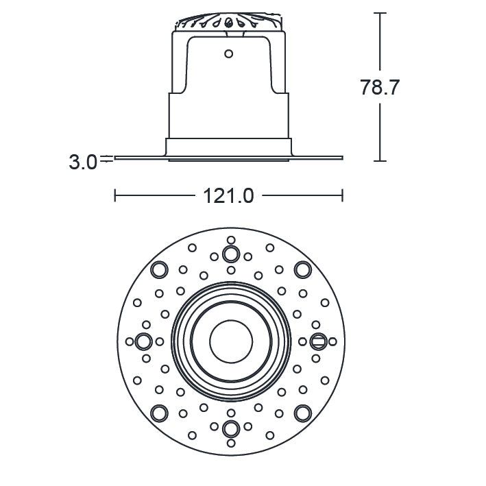 JCC Lighting JC1020WH V50 Pro Plaster-in Fire-rated Downlight 6.2W IP65 3000/4000K White    