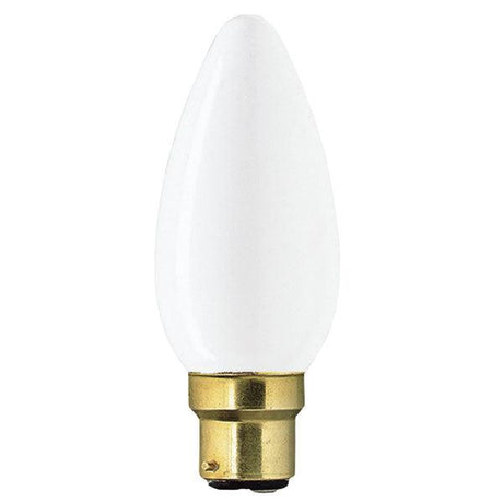 British Electric Lamps - FL-CP-CND25BCO BEL - British Electric Lamps Candles Part Number 140 Candle 240V 25W BC Opal