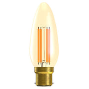 British Electric Lamps - FL-CP-LCND4BCG/DIM BEL - British Electric Lamps BELL LED Part Number 1451 4W LED Vintage Candle Dimmable BC Gold 2000K