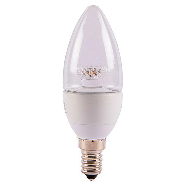 British Electric Lamps - FL-CP-LCND4SBCCVWW/DIM BELL - British Electric Lamps British Electric Lamps LED Filament Candle 4W SBC Clear Very Warm White Bell Dimmable B15d Small Bayonet SBC 2700K Very Warm White