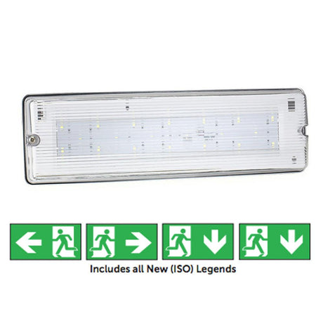 British Electric Lamps Limited - FL-CP-9091 BEL - British Electric Lamps Limited 9091 3.3W Spectrum LED Emergency Bulkhead IP65 Maintained Self Test EAN - 5013588090917