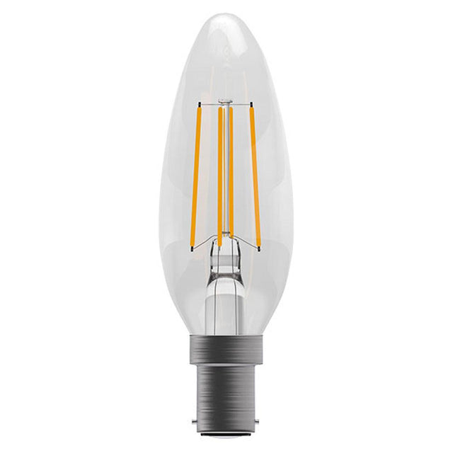 British Electric Lamps Limited - FL-CP-LCND3.3SBCCVWW BEL - British Electric Lamps Limited 60704 LED Filament Candle 3.3W (40W eqv.) SBC Clear 2700K BEL EAN - 5013588607030