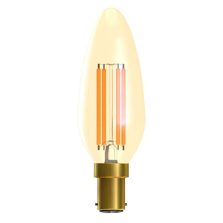 British Electric Lamps Limited - FL-CP-LCND3.3SBCGUWW BEL - British Electric Lamps Limited 60808 LED Vintage Candle 3.3W (35W eqv.) SBC Gold 2200K BEL EAN - 5013588608082