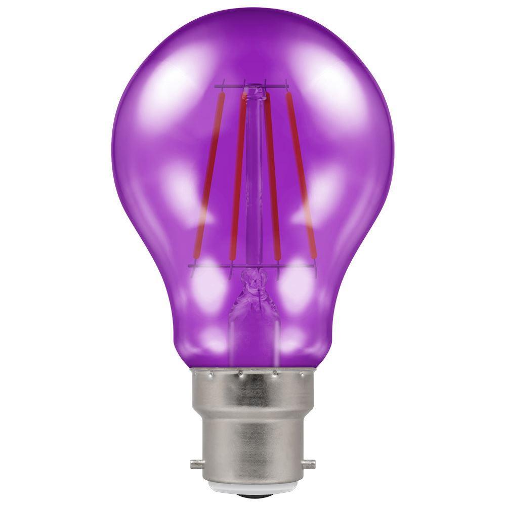 Crompton Lamps - FL-CP-L4.5BCPU CRO - Crompton Lamps Coloured LED GLS Part Number 13735 LED Filament Harlequin GLS 4.5W 240V BC Purple