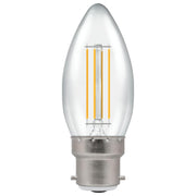 Crompton Lamps - FL-CP-LCND4.2BCCVWW CRO - Crompton Lamps Crompton LED Candles Part Number 15678 <p>LED Filament Candle 4.2W (40W eqv.) B22d Clear 2700K Crompton</p>