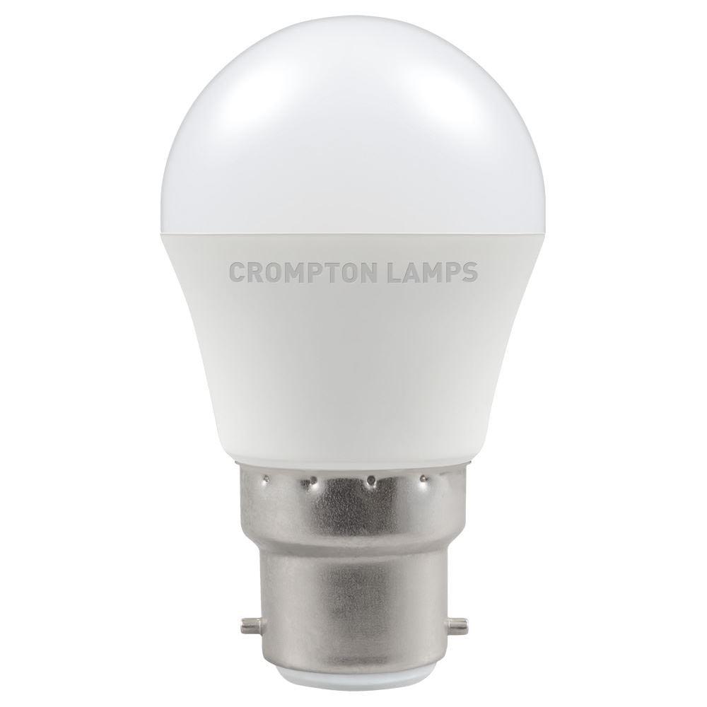 Crompton Lamps - FL-CP-LRND45BCO/5.5DL CROM - Crompton Lamps Crompton LED 45mm Rounds Part Number 11564 Crompton LED 45mm Round Thermal Plastic 5.5W B22d Daylight Opal