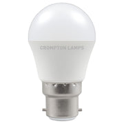 Crompton Lamps - FL-CP-LRND45BCO/5.5VWW CROM - Crompton Lamps Crompton LED 45mm Rounds Part Number 11496 Crompton LED 45mm Round Thermal Plastic 5.5W BC 2700K Very Warm White Opal