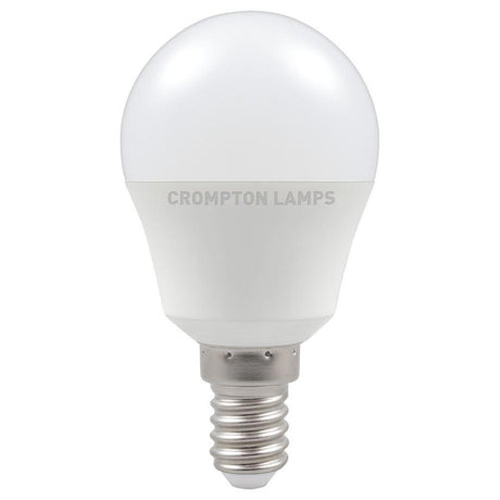 Crompton Lamps - FL-CP-LRND45SESO/5.5DL CROM - Crompton Lamps Crompton LED 45mm Rounds Part Number 11588 Crompton LED 45mm Round Thermal Plastic 5.5W E14 Daylight Opal