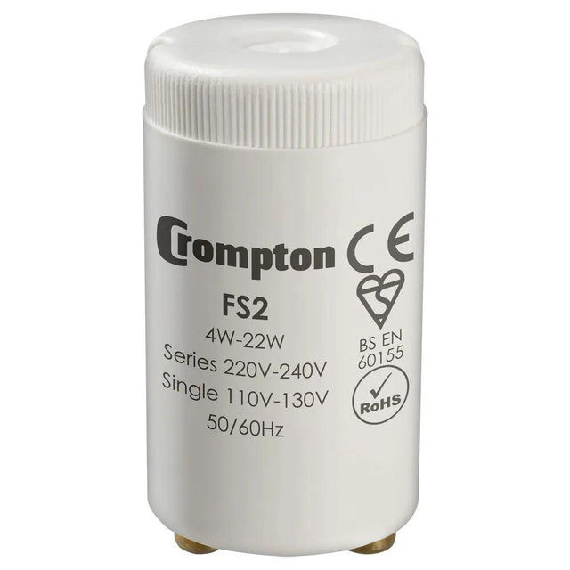 Crompton Lamps - FL-CP-ST151 CRO - Crompton Lamps Starters Part Number FS2 Crompton 4-22W Starter 110-130V / 220V-240V