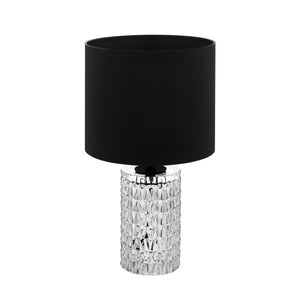 EGLO - 39979 - Eglo Sapuara Clear Crystal Glass & Black Fabric Modern Table Lamp SAPUARA part number - 39979