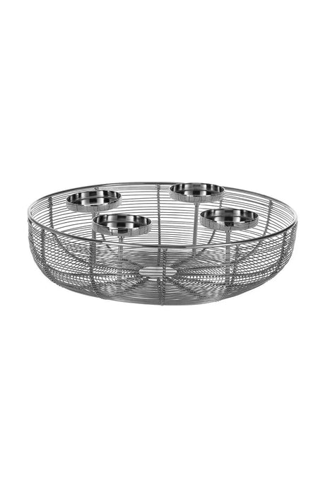 EGLO - 427161 - EGLO Hagony 4-Piece Candleholder With Silver Wireframe Bowl HAGONY part number - 427161