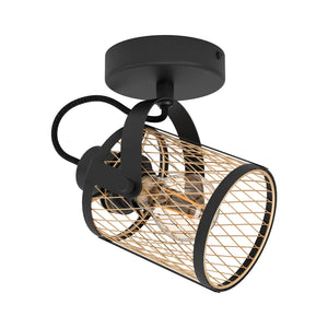 EGLO - 43531 - Eglo Dellow Black Steel Lattice Style Adjustable Wall or Ceiling Spotlight DELLOW part number - 43531