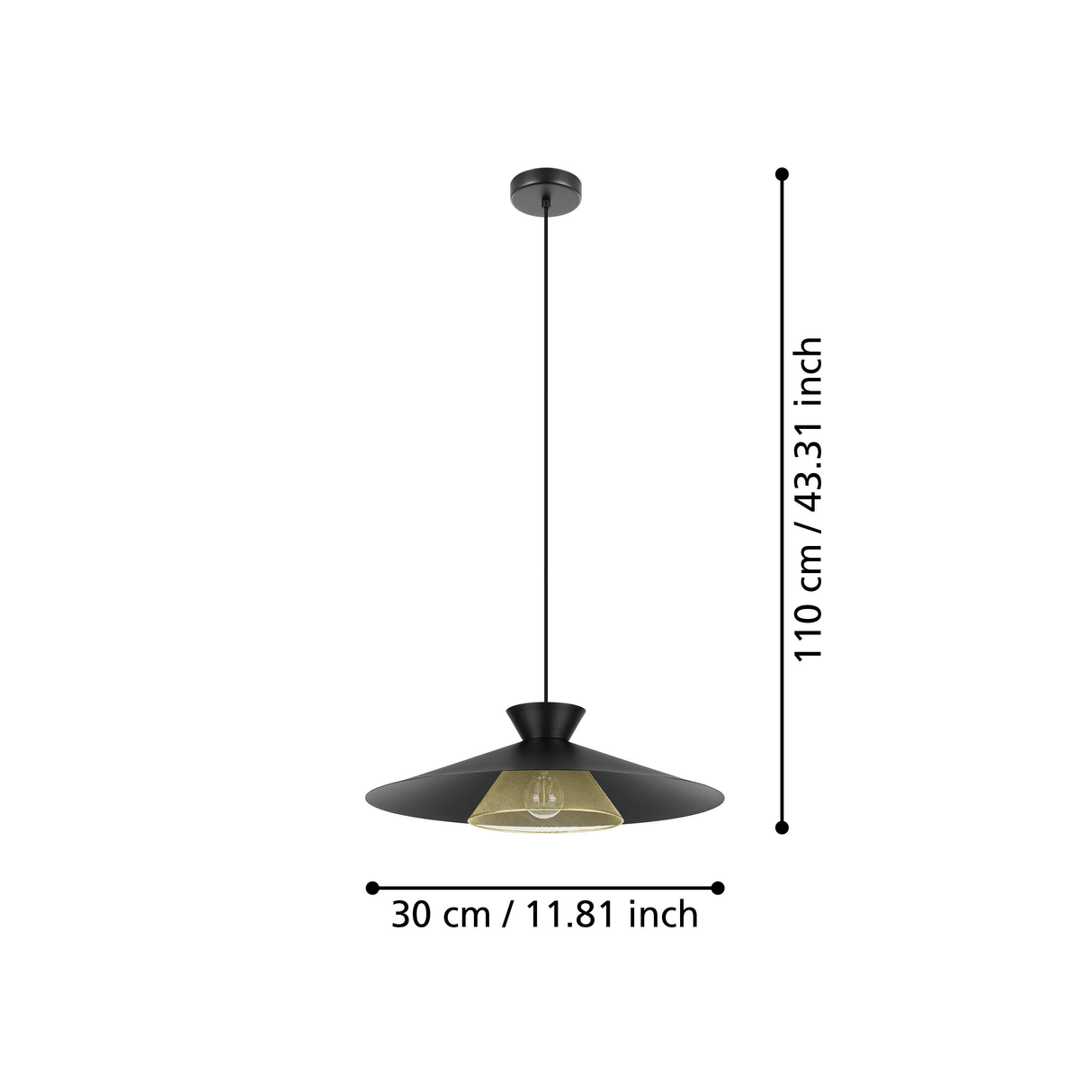 EGLO - 43885 - EGLO Lighting Indoor Pendant Light Fitting GRIZEDALE - 43885 1X40W Warranty = 2 years