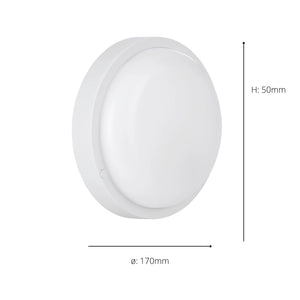 EGLO - 74026 - Eglo Basic Boschetto-E Round White Plastic Eco Friendly Outdoor Wall/Ceiling Light, (D) 17cm BOSCHETTO-E part number - 74026