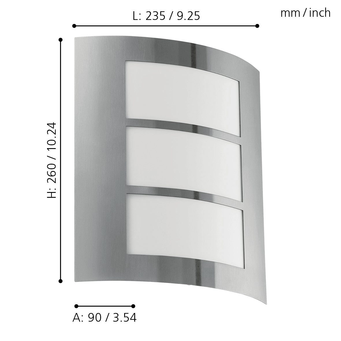 EGLO - 88139 - EGLO Lighting Outdoor Wall Light Fitting CITY - 88139 1X60W Warranty = 2 years