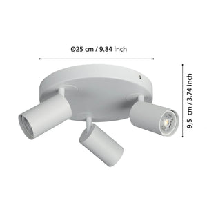 EGLO - 900338 - Eglo Telimbela-Z White Smart Control, Colour Changing 3 Light GU10 Ceiling Spotlight TELIMBELA-Z part number - 900338