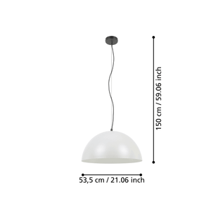 EGLO - 900697 - EGLO Lighting Indoor Pendant Light Fitting GAETANO 1 - 900697 1X40W Warranty = 2 years