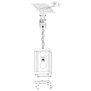 EGLO - 94788 - EGLO Lighting Outdoor Pendant Light Fitting ALAMONTE 1 - 94788 1X60W Warranty = 2 years