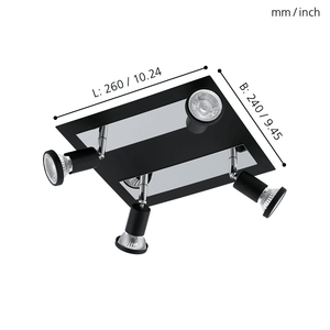 EGLO - 94966 - EGLO Lighting Indoor Spot SARRIA - 94966 4X4,5W Warranty = 2 years / 5 years bulb