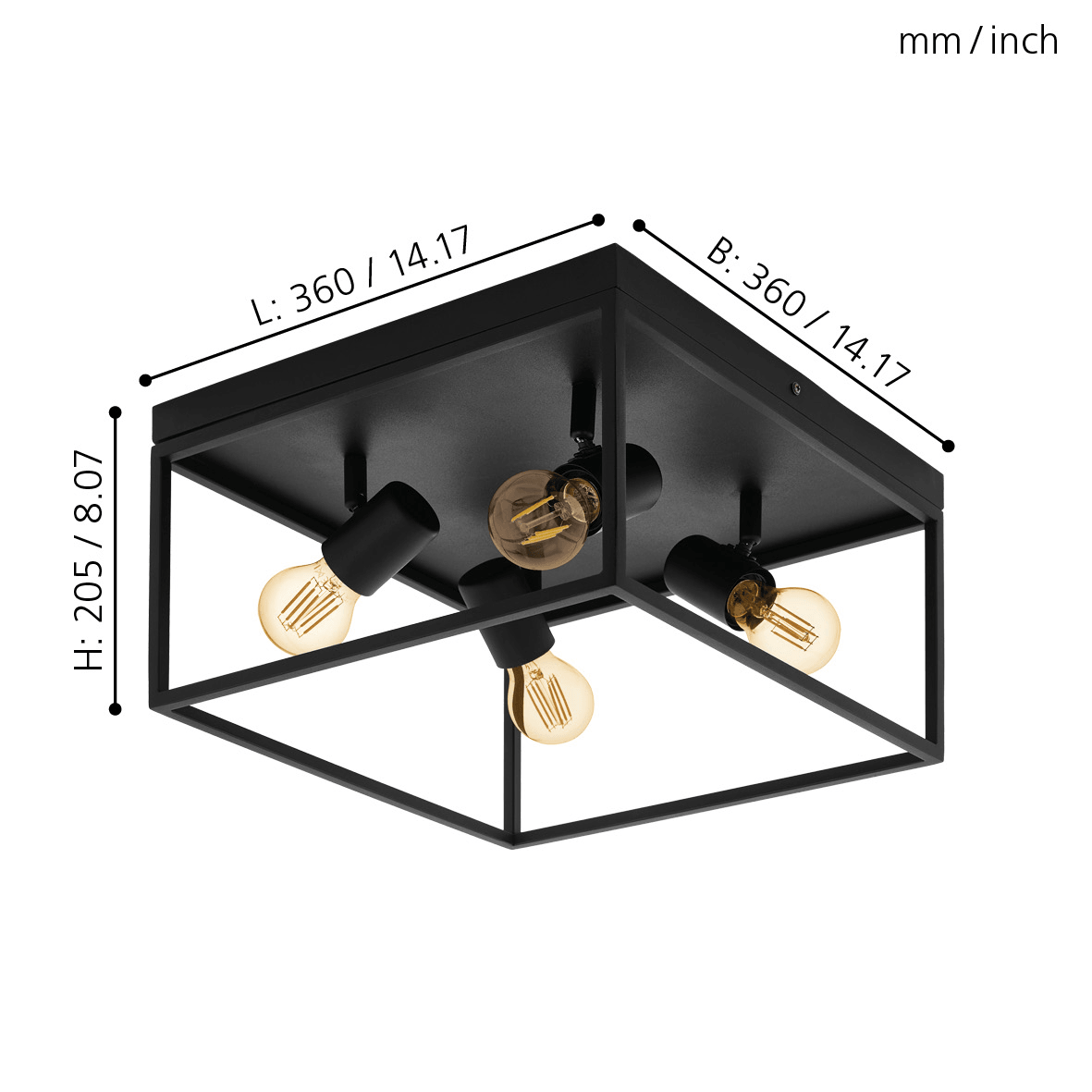 EGLO - 98334 - EGLO Lighting Indoor Ceiling Light Fitting SILENTINA - 98334 4X40W Warranty =