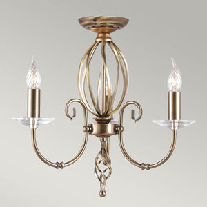 Elstead Lighting - AG3-AGED-BRASS - Elstead Lighting Chandelier from the Aegean range. Aegean 3 Light Chandelier Product Code = AG3-AGED-BRASS