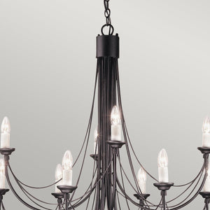 Elstead Lighting - CB12-BLACK - Elstead Lighting Chandelier from the Carisbrooke range. Carisbrooke 12 Light Chandelier Product Code = CB12-BLACK