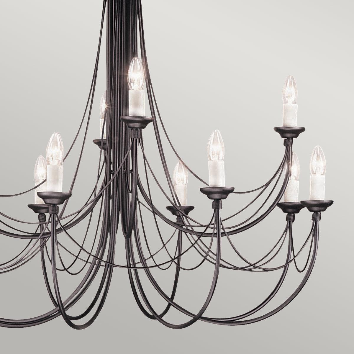 Elstead Lighting - CB12-BLACK - Elstead Lighting Chandelier from the Carisbrooke range. Carisbrooke 12 Light Chandelier Product Code = CB12-BLACK