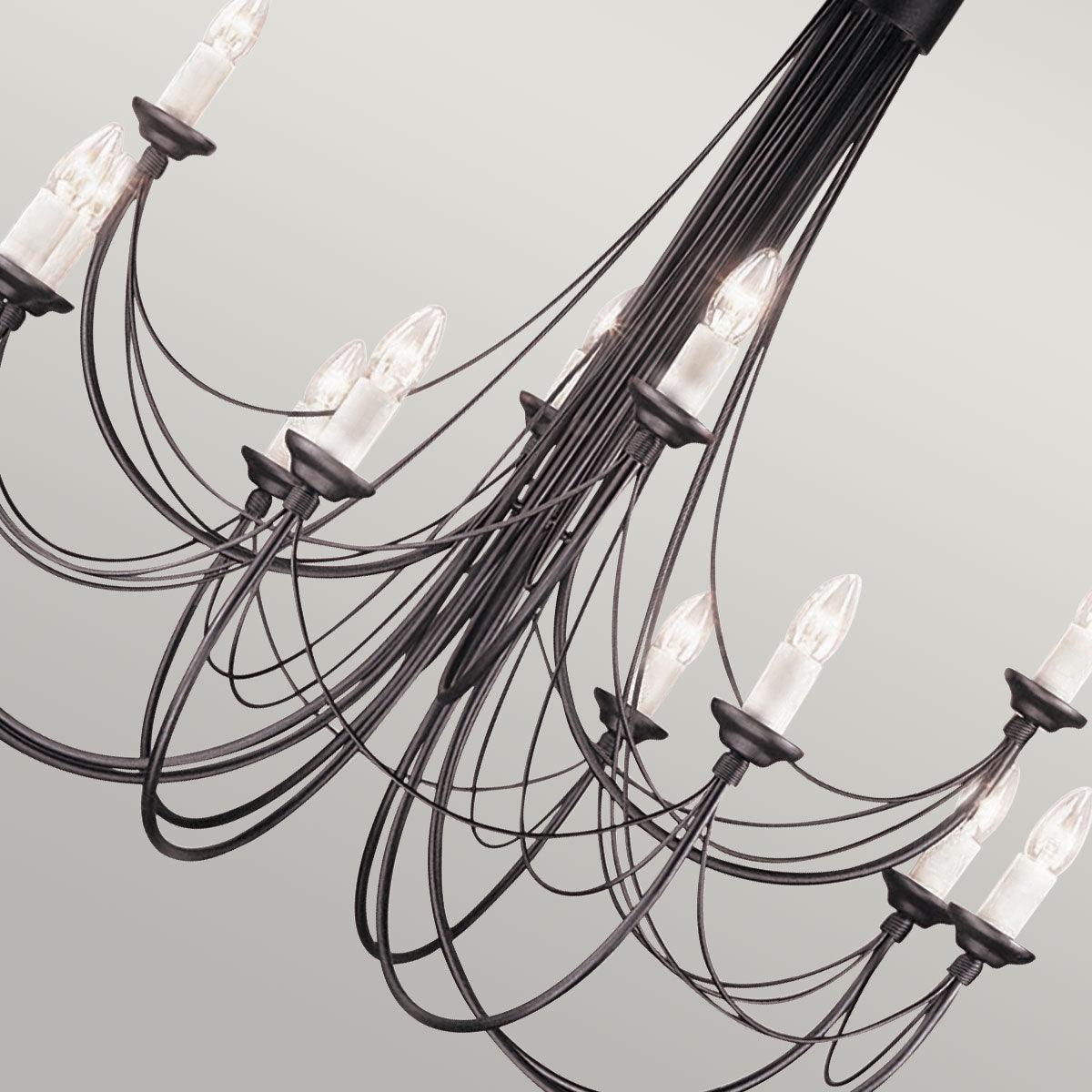 Elstead Lighting - CB12-BLACK - Elstead Lighting Chandelier from the Carisbrooke range. Carisbrooke 12 Light Chandelier Product Code = CB12-BLACK