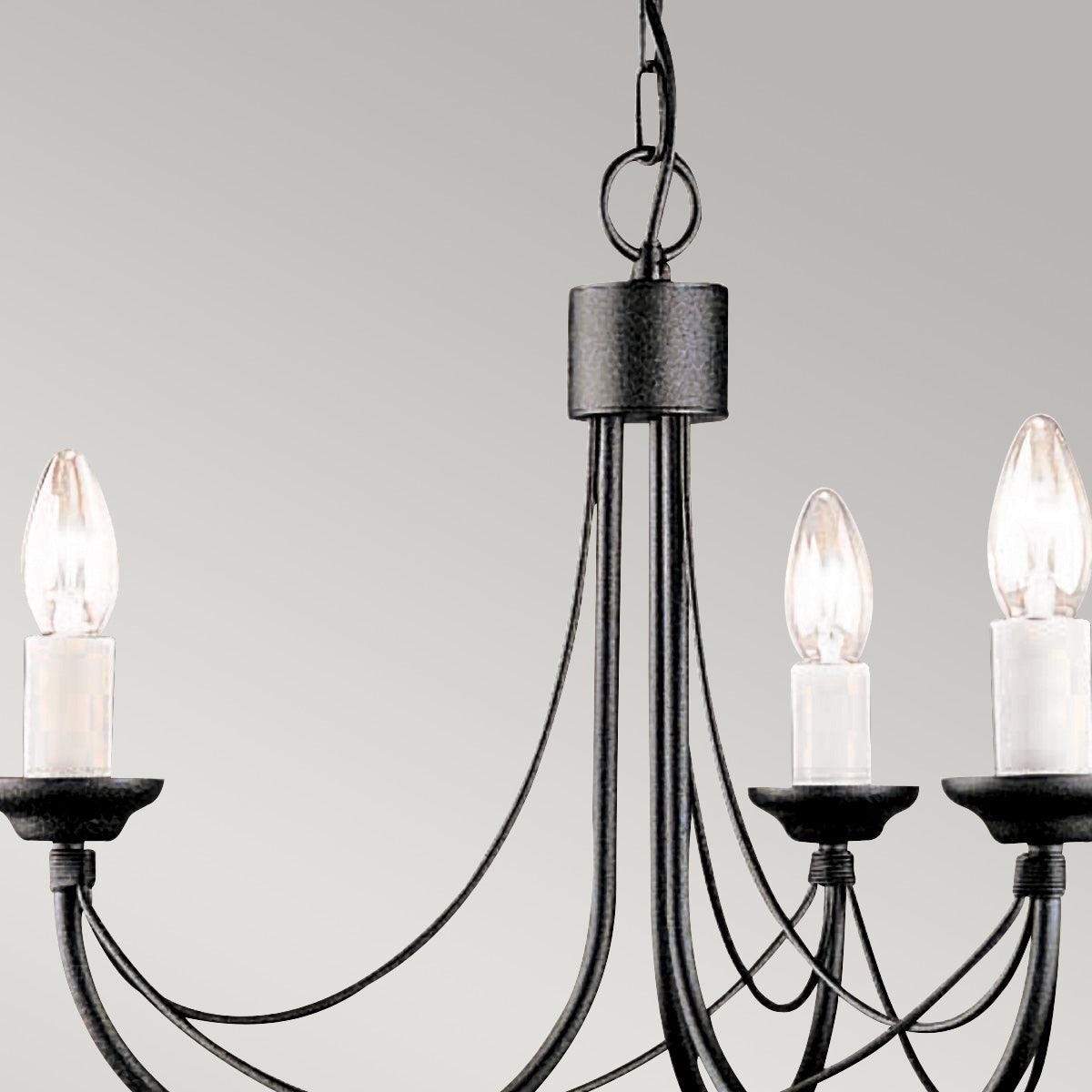 Elstead Lighting - CB3-BLACK - Elstead Lighting Chandelier from the Carisbrooke range. Carisbrooke 3 Light Chandelier Product Code = CB3-BLACK