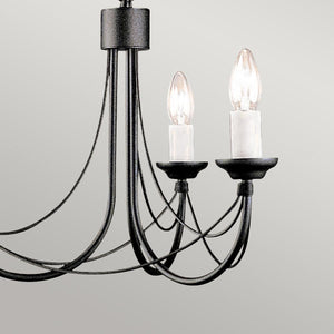 Elstead Lighting - CB3-BLACK - Elstead Lighting Chandelier from the Carisbrooke range. Carisbrooke 3 Light Chandelier Product Code = CB3-BLACK