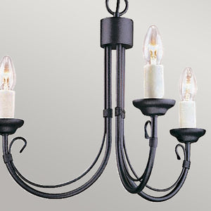 Elstead Lighting - CH3-BLACK - Elstead Lighting Chandelier from the Chartwell range. Chartwell 3 Light Chandelier Product Code = CH3-BLACK