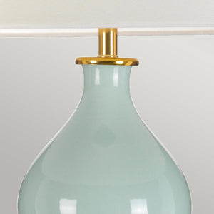 Elstead Lighting - DL-HARBIN-TL-CEL - Designer's Lightbox Table Lamp from the Harbin range. Harbin Gourd 1 Light Table Lamp with Tall Empire - Celadon Product Code = DL-HARBIN-TL-CEL