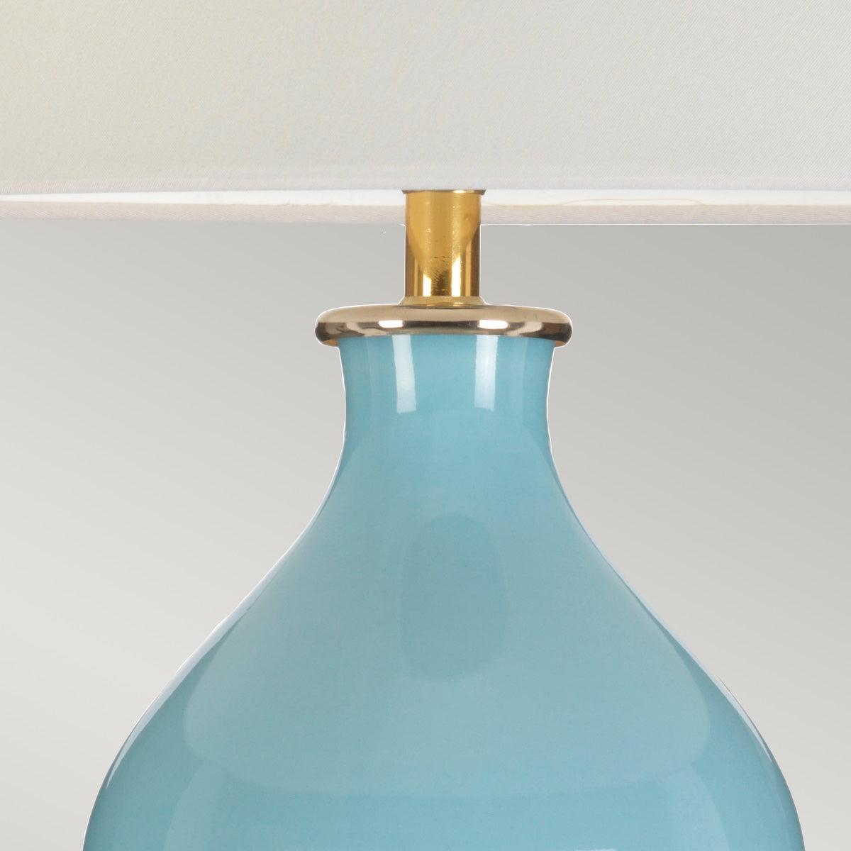 Elstead Lighting - DL-HARBIN-TL-DEB - Designer's Lightbox Table Lamp from the Harbin range. Harbin Gourd 1 Light Table Lamp with Tall Empire - Duck Egg Blue Product Code = DL-HARBIN-TL-DEB