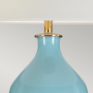 Elstead Lighting - DL-HARBIN-TL-DEB - Designer's Lightbox Table Lamp from the Harbin range. Harbin Gourd 1 Light Table Lamp with Tall Empire - Duck Egg Blue Product Code = DL-HARBIN-TL-DEB