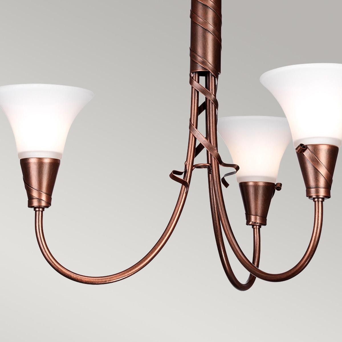 Elstead Lighting - EM3-COPPER - Elstead Lighting Chandelier from the Emily range. Emily 3 Light Chandelier Product Code = EM3-COPPER