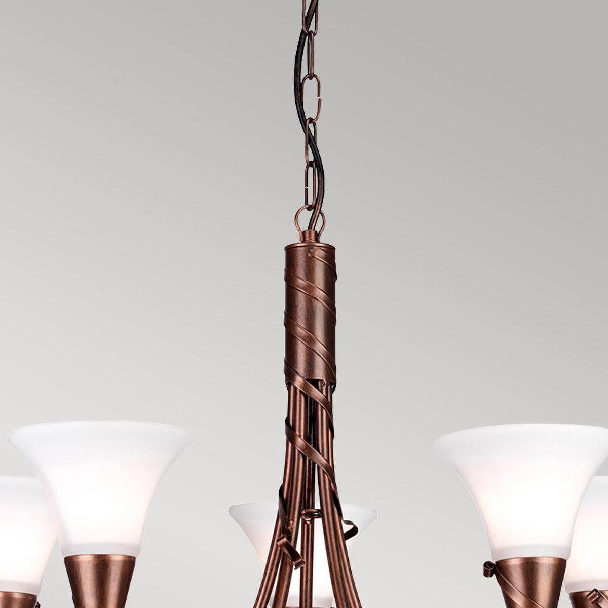 Elstead Lighting - EM5-COPPER - Elstead Lighting Chandelier from the Emily range. Emily 5 Light Chandelier Product Code = EM5-COPPER