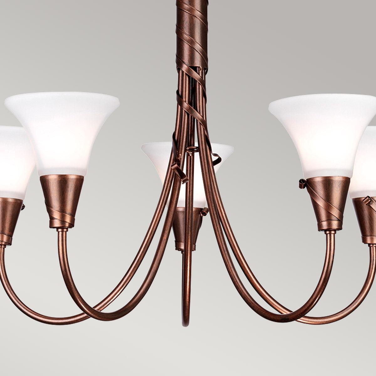 Elstead Lighting - EM5-COPPER - Elstead Lighting Chandelier from the Emily range. Emily 5 Light Chandelier Product Code = EM5-COPPER