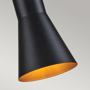 Elstead Lighting - ETOILE-P-S-MB - Elstead Lighting Pendant from the Etoile range. Etoile 1lt Small Pendant - Matte Black and Gold Leaf Product Code = ETOILE-P-S-MB