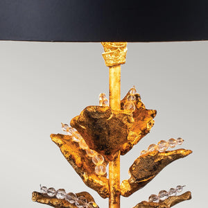 Elstead Lighting - FB-CAMILIA-TL - Flambeau Table Lamp from the Camilia range. Camilia 1lt Table Lamp - Antique Gold and Black Product Code = FB-CAMILIA-TL