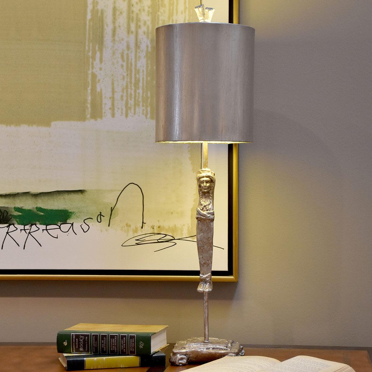 Elstead Lighting - FB-CARYATID-S - Flambeau Table Lamp from the Caryatid range. Caryatid 1 Light Table Lamp - Silver Product Code = FB-CARYATID-S