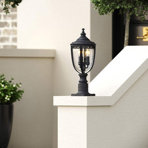 Elstead Lighting - FE-EB3-M-BLK - Feiss Pedestal Lantern from the English Bridle range. English Bridle 3 Light Medium Pedestal Product Code = FE-EB3-M-BLK