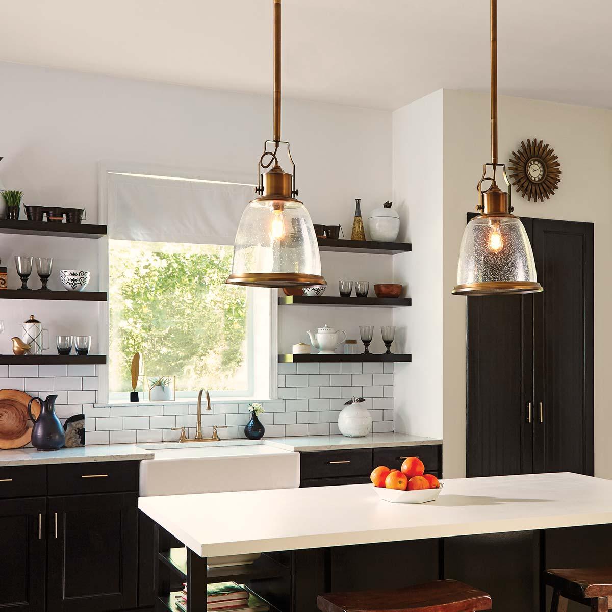 Elstead Lighting - FE-HOBSON-P-M-AB - Feiss Pendant from the Hobson range. Hobson 1 Light Medium Pendant Product Code = FE-HOBSON-P-M-AB