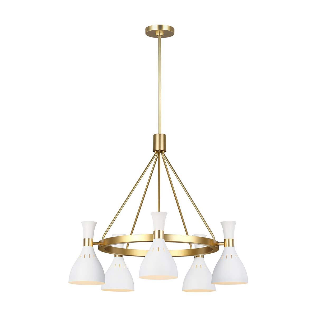 Elstead Lighting - FE-JOAN5-MW - Feiss Chandelier from the Joan range. Joan 5 Light Chandelier Product Code = FE-JOAN5-MW