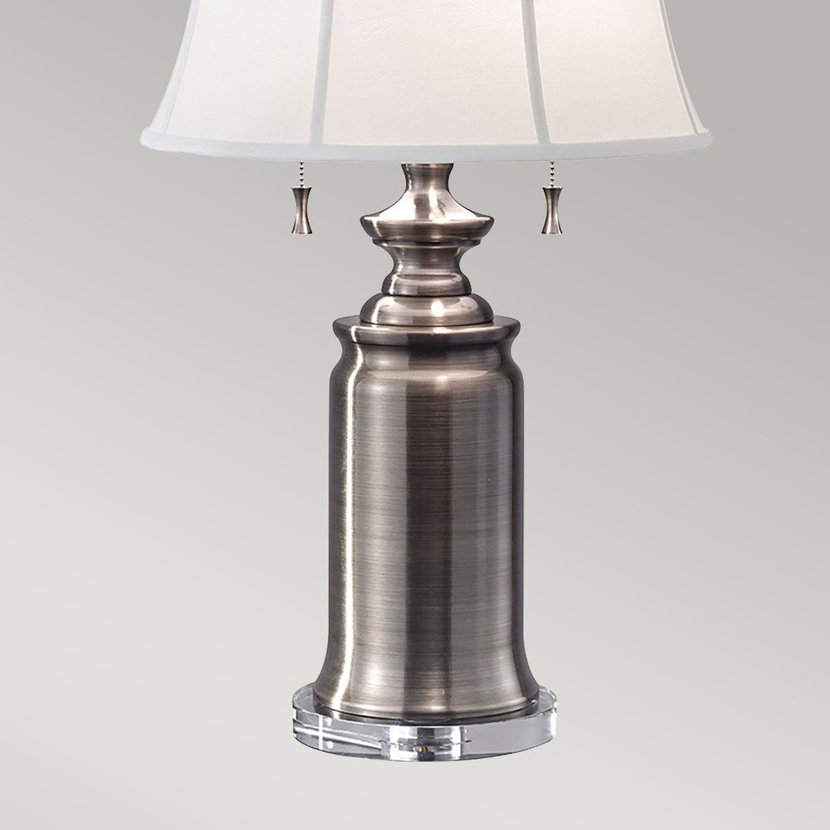 Elstead Lighting - FE-STATEROOM-TL-AN - Feiss Table Lamp from the Stateroom range. Stateroom 2 Light Table Lamp - Antique Nickel Product Code = FE-STATEROOM-TL-AN