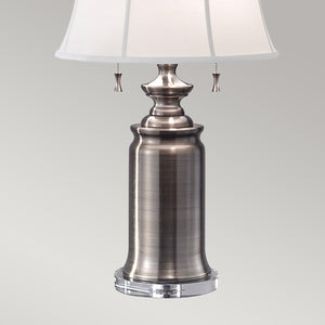 Elstead Lighting - FE-STATEROOM-TL-AN - Feiss Table Lamp from the Stateroom range. Stateroom 2 Light Table Lamp - Antique Nickel Product Code = FE-STATEROOM-TL-AN