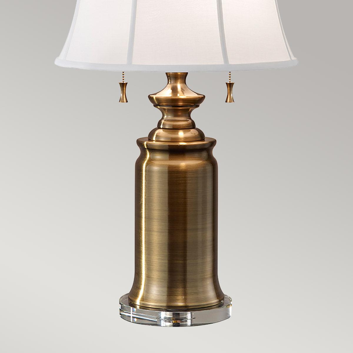 Elstead Lighting - FE-STATEROOM-TL-BB - Feiss Table Lamp from the Stateroom range. Stateroom 2 Light Table Lamp - Bali Brass Product Code = FE-STATEROOM-TL-BB